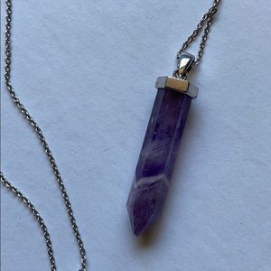 Amethyst Crystal Pendant Necklace